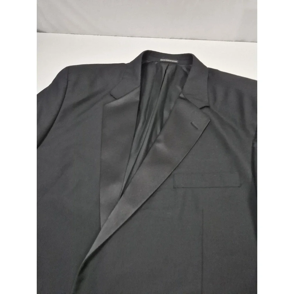 Giorgio Bissoni Suit Jacket Mens 48 Long Black Wool Tuxedo Notch Lapel Formal